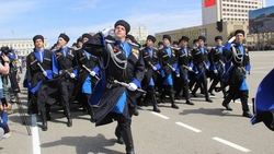 Казаки Терского войска прошли в Параде Победы в Москве и Ставрополе